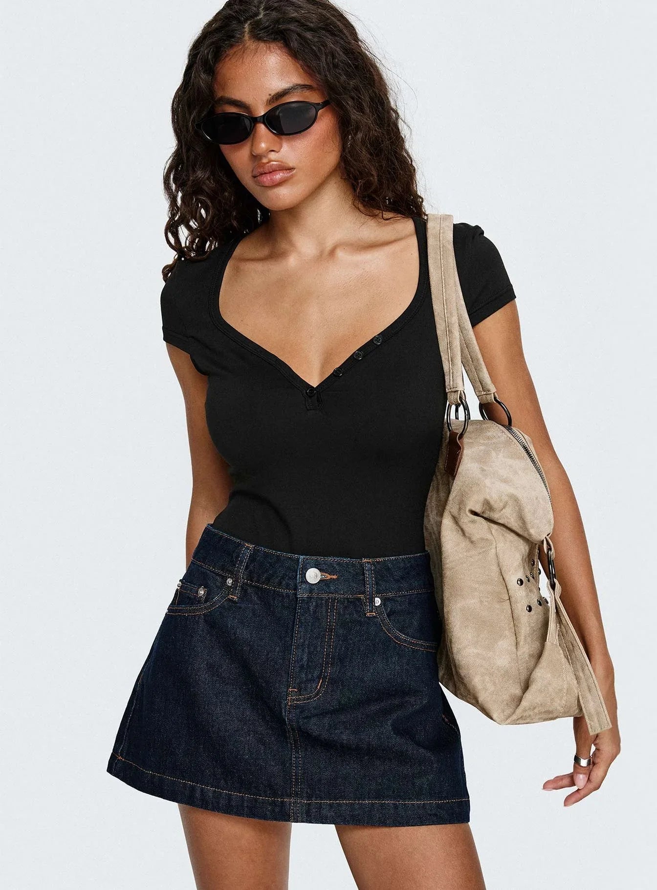 Laretta Button Up Bodysuit Black