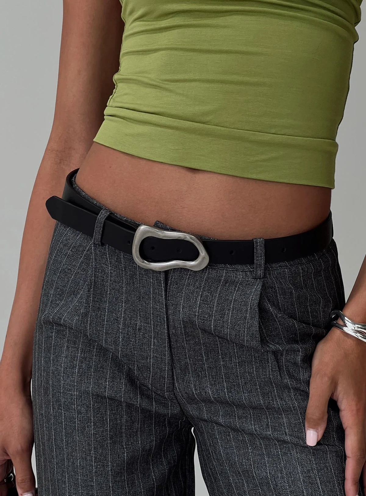 Leto Belt Black Silver