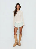 Tuppence Textured Long Sleeve Top Cream