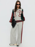 Brandyce Graphic Knit Jacket Grey / Red