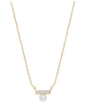 Ettika Pearl and Crystal 18K Gold Plated Pendant Necklace