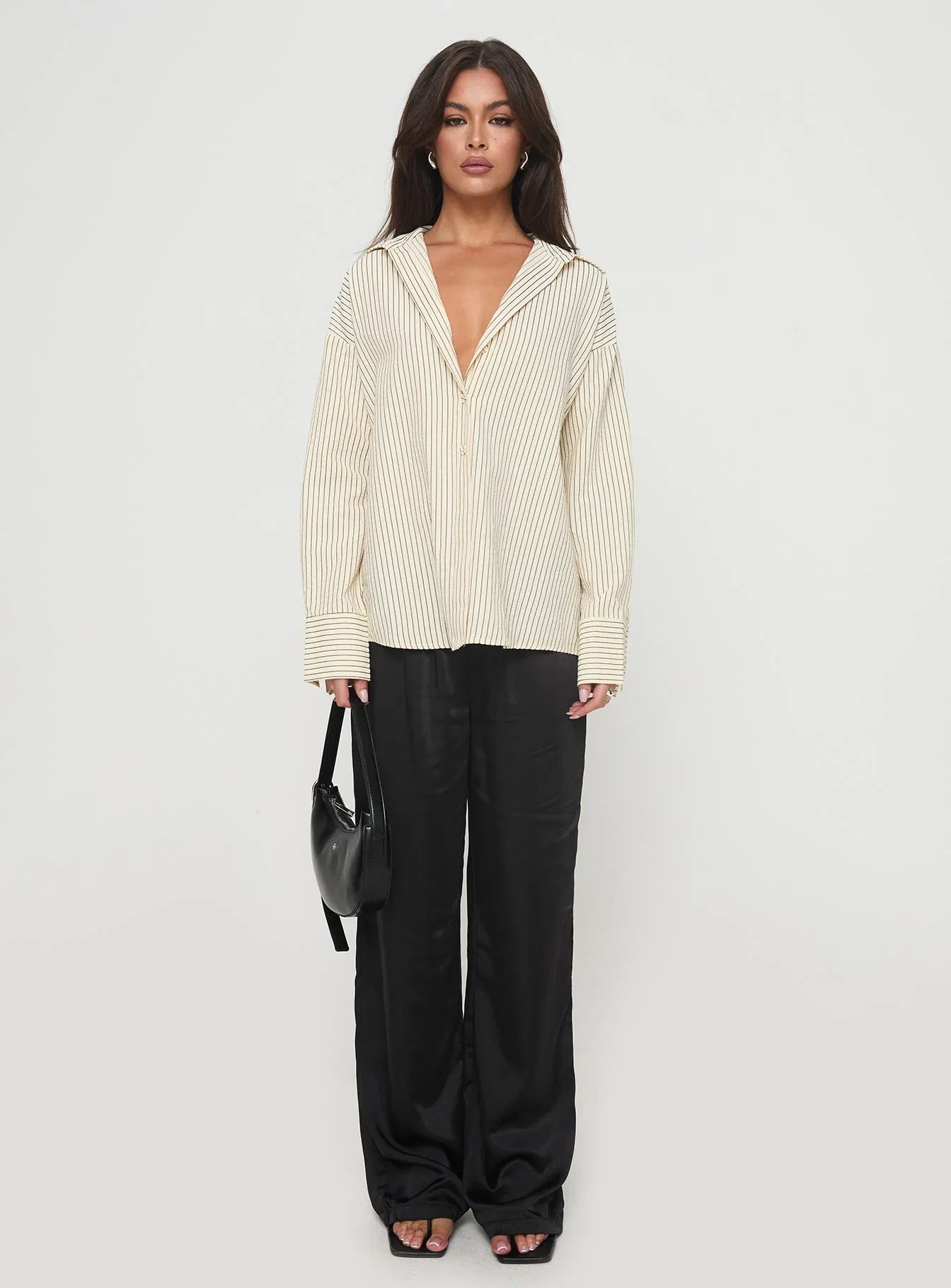 Mallin Shirt Cream Brown Stripe