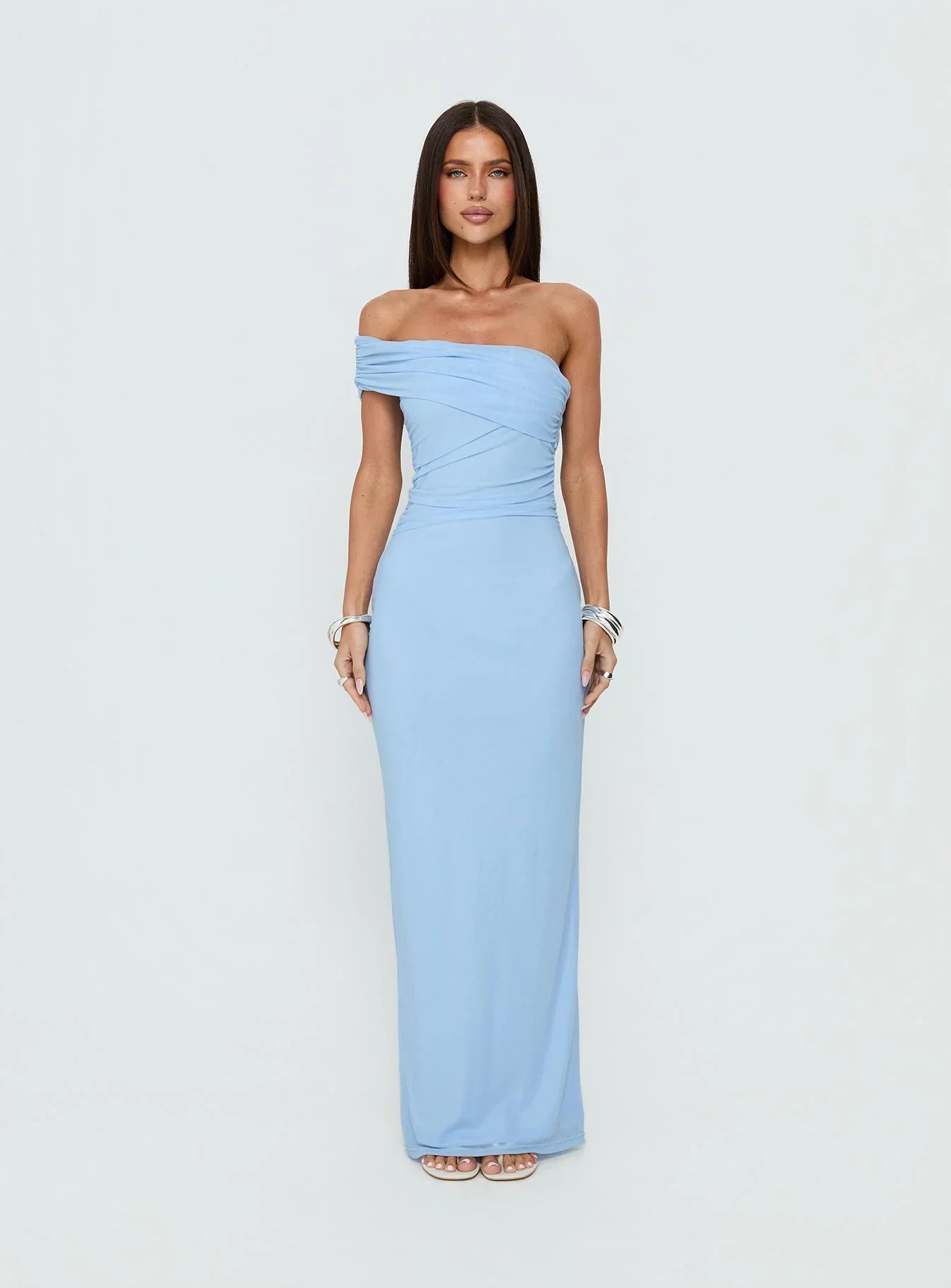 Spritzia One Shoulder Maxi Dress Blue