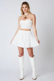 Vanessa White Tiered Mini Skirt