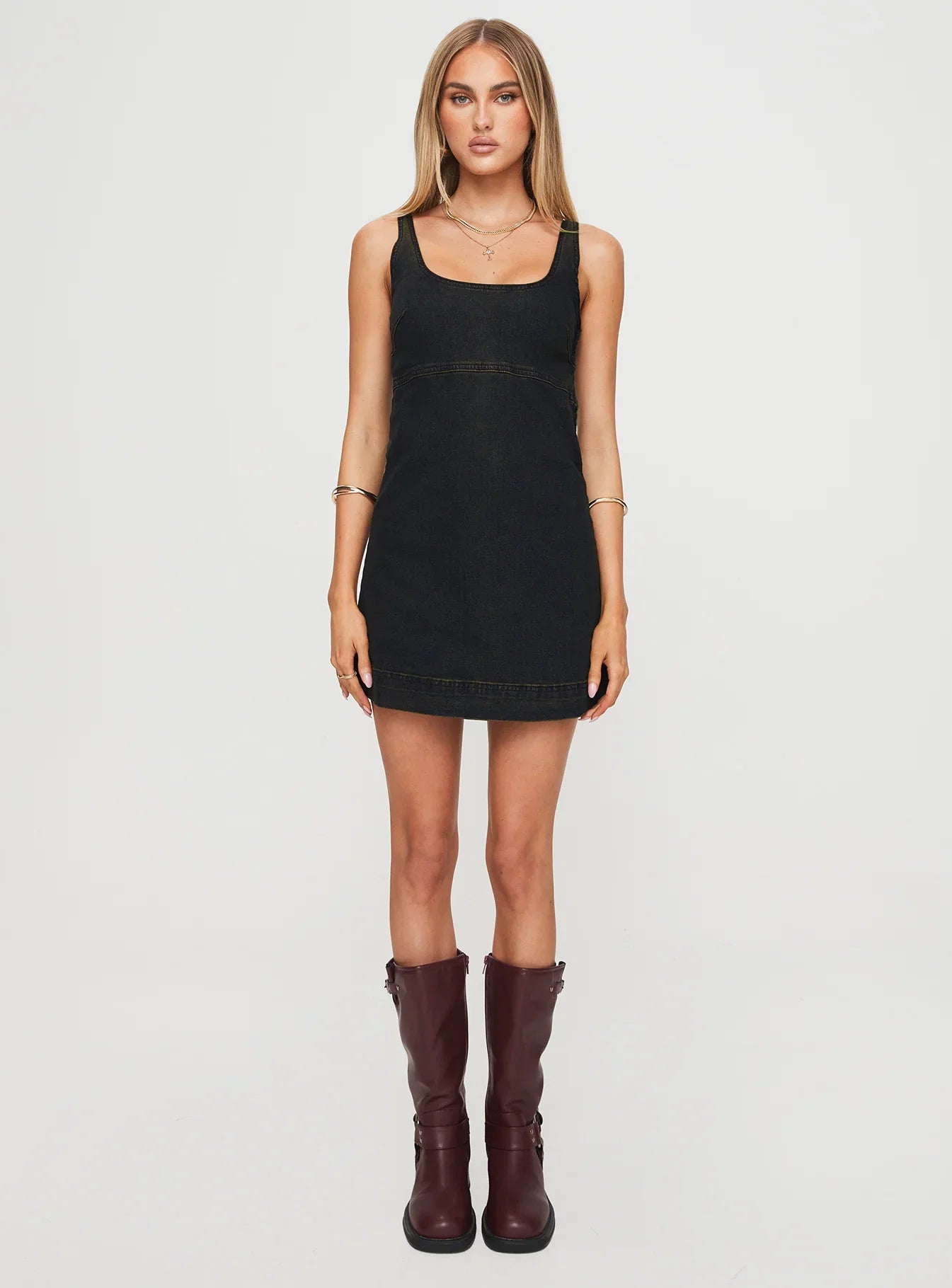 Rautha Denim Mini Dress Black