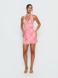Let Go V Neck Mini Dress Multi Floral