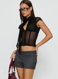 Body Electric Low Rise Shorts Grey Pinstripe