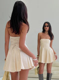 Zavira Strapless Romper Oat