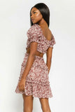 Maya Mauve Floral Off the Shoulder Mini Dress