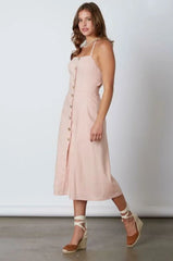 Parga Blush Tie Back Midi Dress