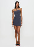 Langdon Strapless Mini Dress Charcoal