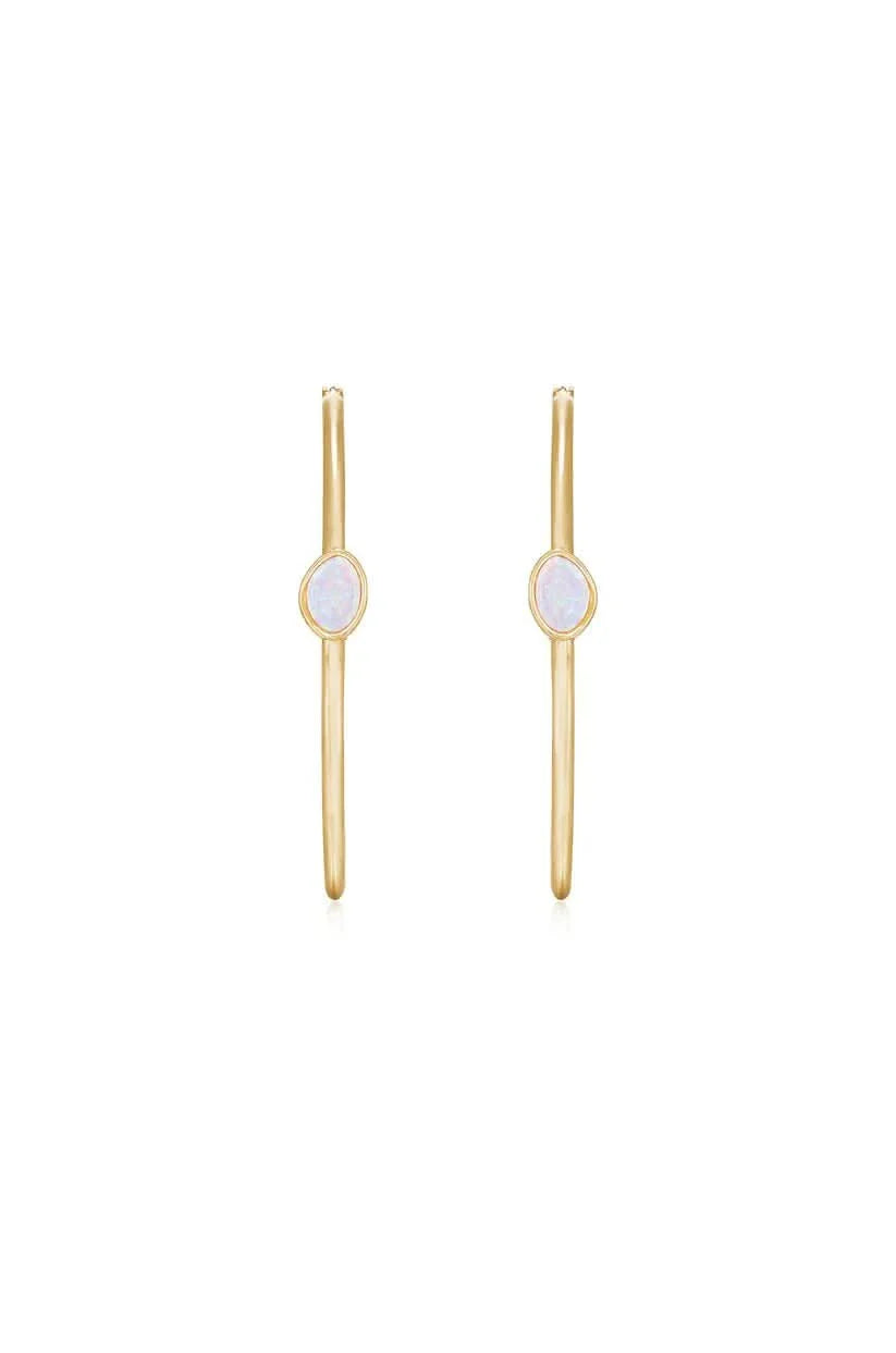 A Drop Of Opal 18k Gold Hoop Earrings