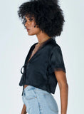 Vintage Tie Up Top Black