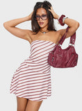 Kagari Dress Diagonal Stripe Pink