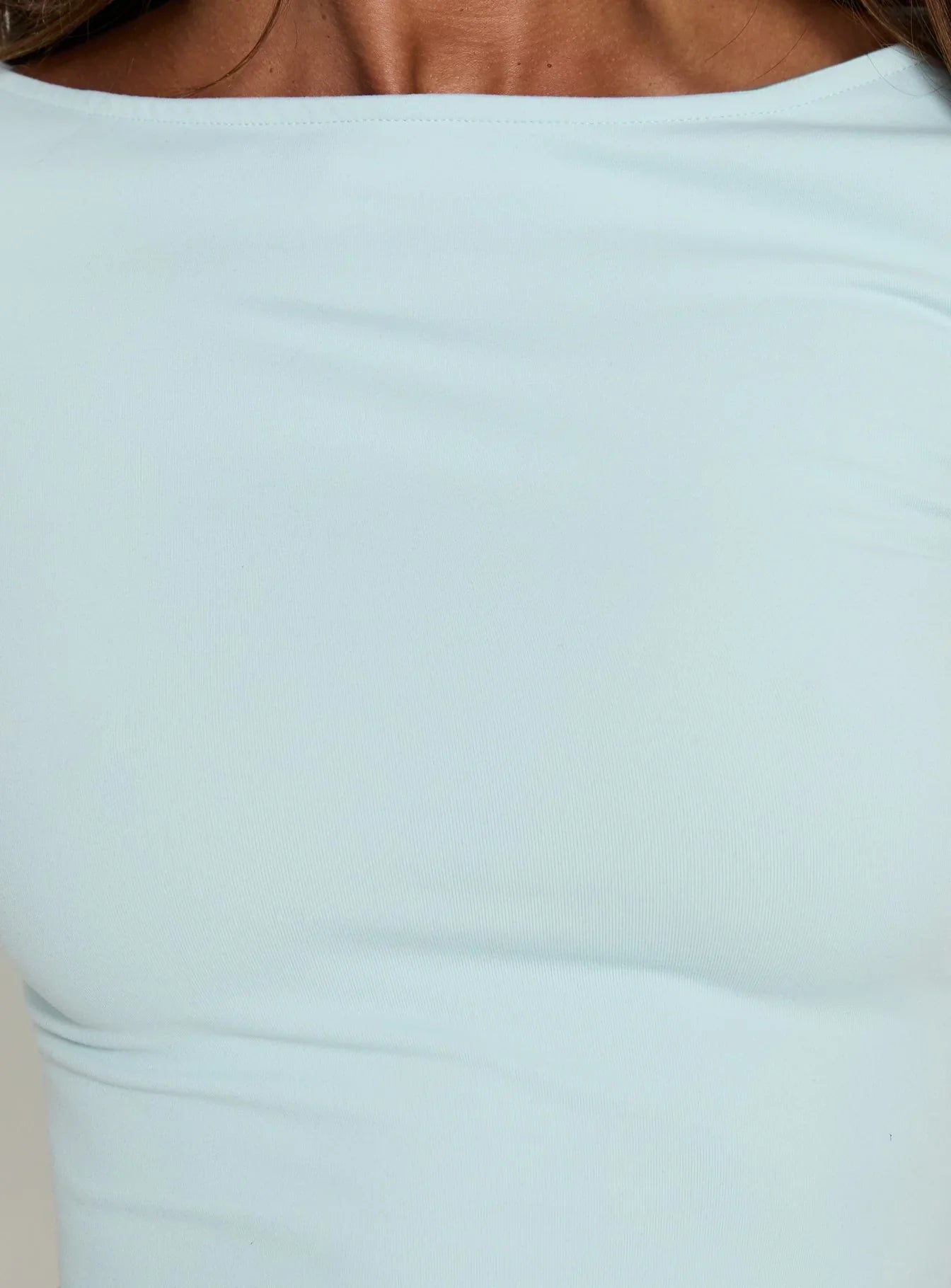 Daily Define Boatneck 3/4 Sleeve Top Icy Blue