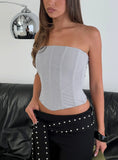 Oscuro Longline Mesh Corset Top Slate