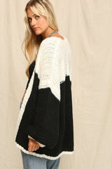 Kelly Black White Two Toned Cardigan