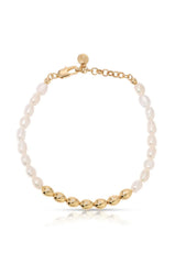 Ettika Freshwater Pearl Polished Pebble Bracelet