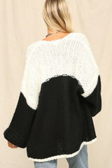 Kelly Black White Two Toned Cardigan
