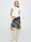 Shoreline Midi Skirt Blue Check