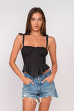 Elyse Black Peplum Top