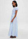 Wendelin Shirred Maxi Dress Blue Stripe