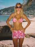 Jenner Triangle Bikini Top Pink Retro Floral