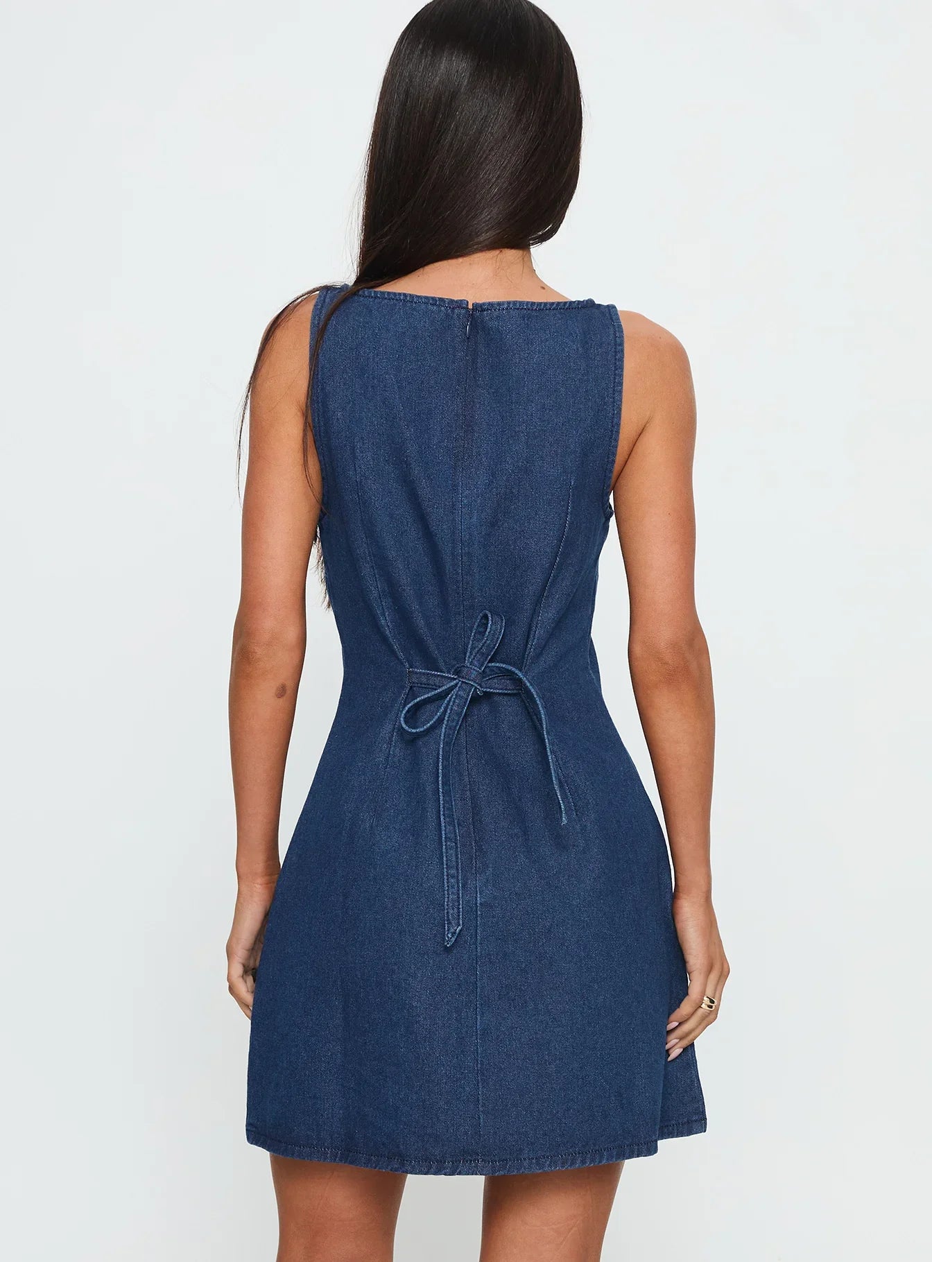 Alfalfa Denim Mini Dress Mid Wash
