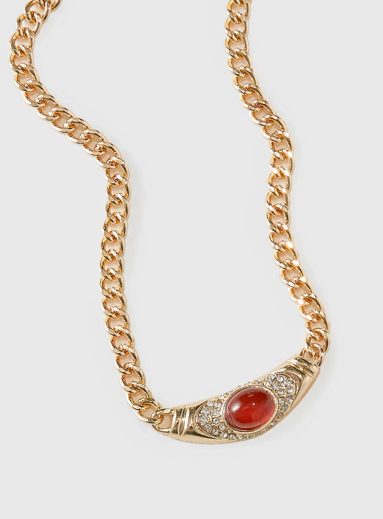 No Place Like Home Necklace Gold Red