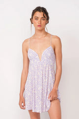 Lucia Purple Floral Corset Cami Dress