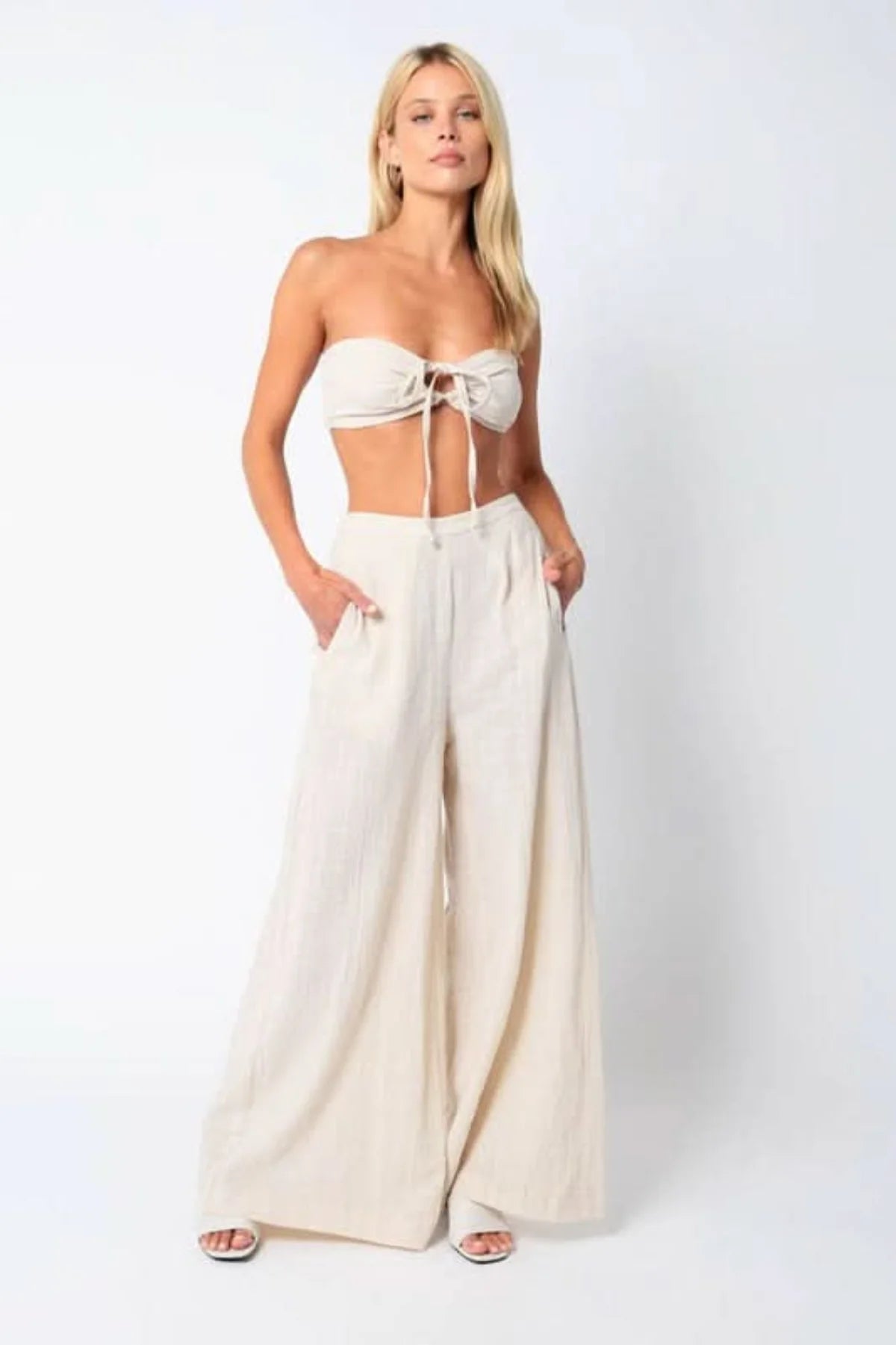 Fira Beige Two Piece Jumpsuit