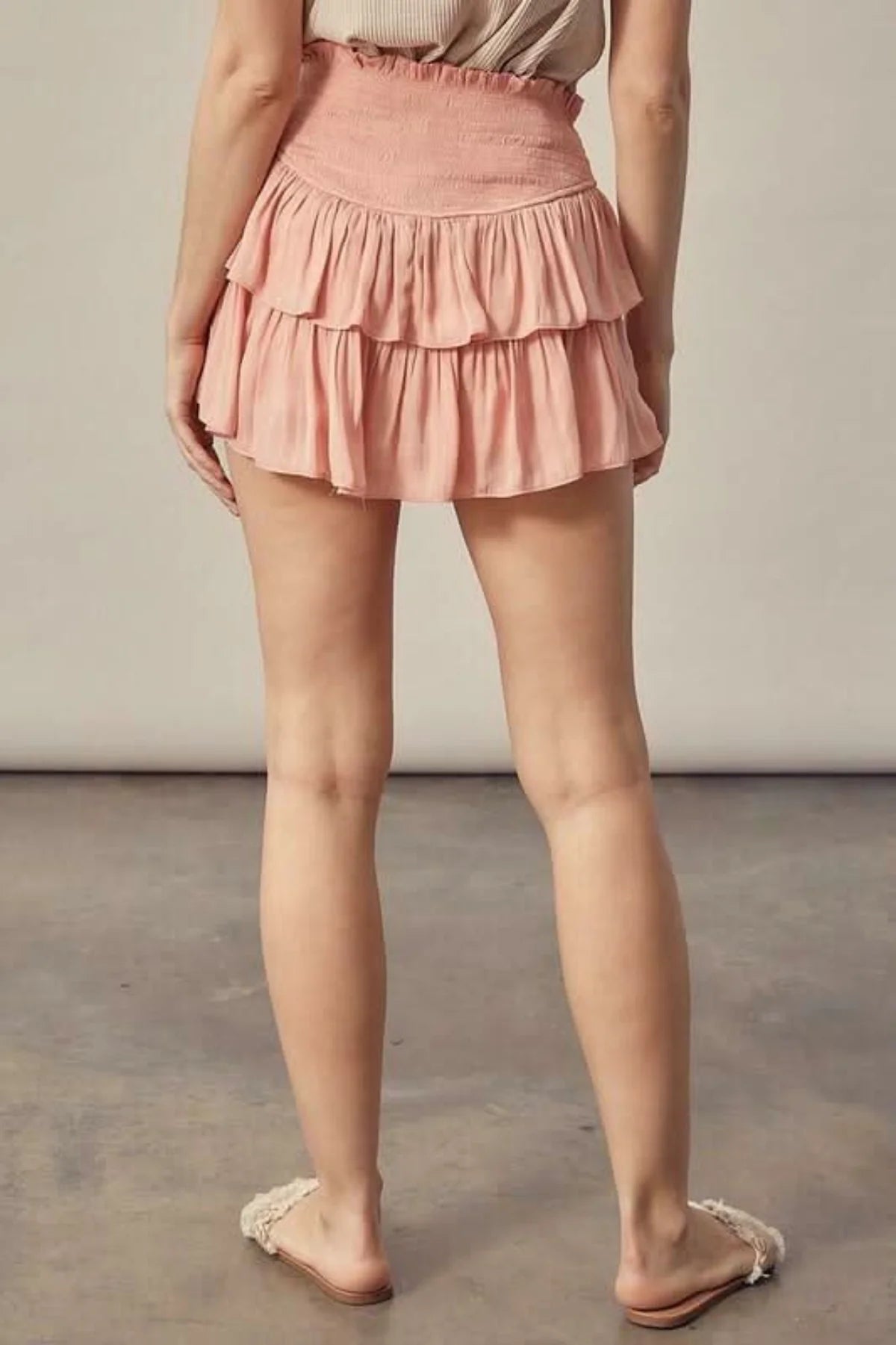 Monaco Coral Cloud Ruffled Skort