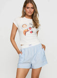 Early Riser Sleep Shorts Blue Stripe