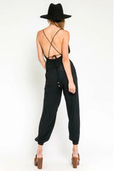 San Remo Black Backless Jumpsuit