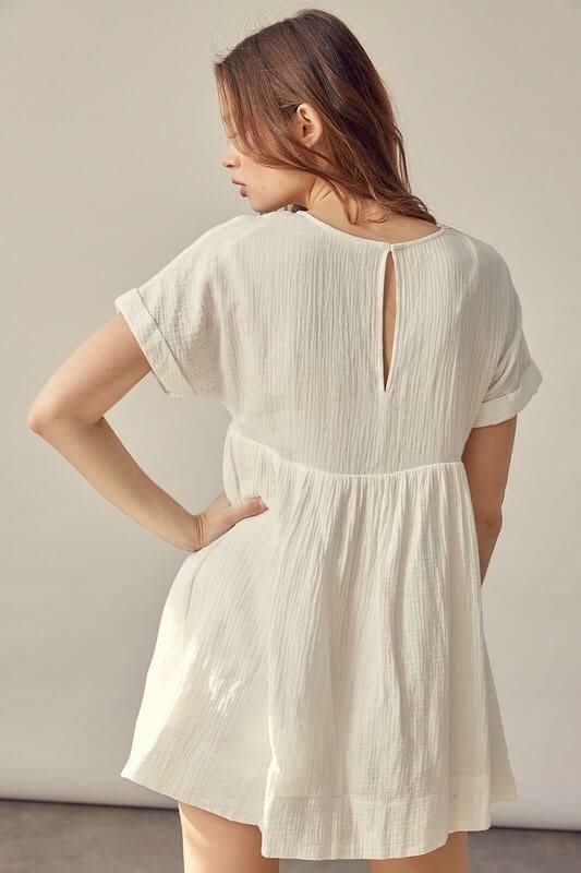 I Need You More White V Neck Romper Dress