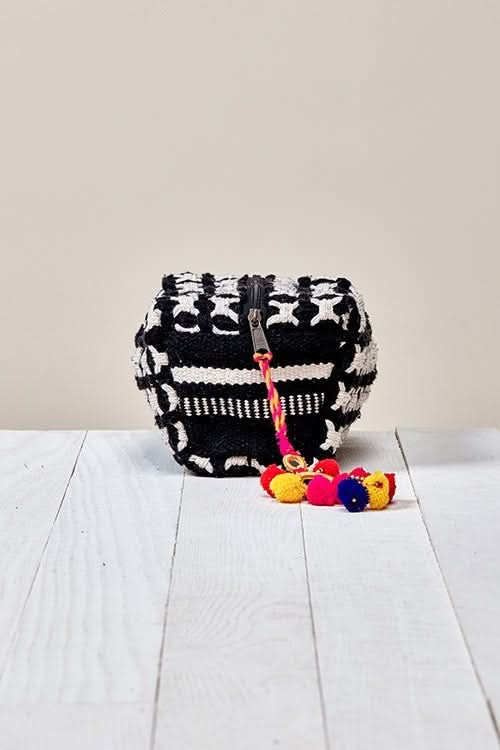 Hannah Black Geo Print Makeup Bag