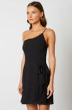 Morgan Black One Shoulder Ruffle Mini Dress
