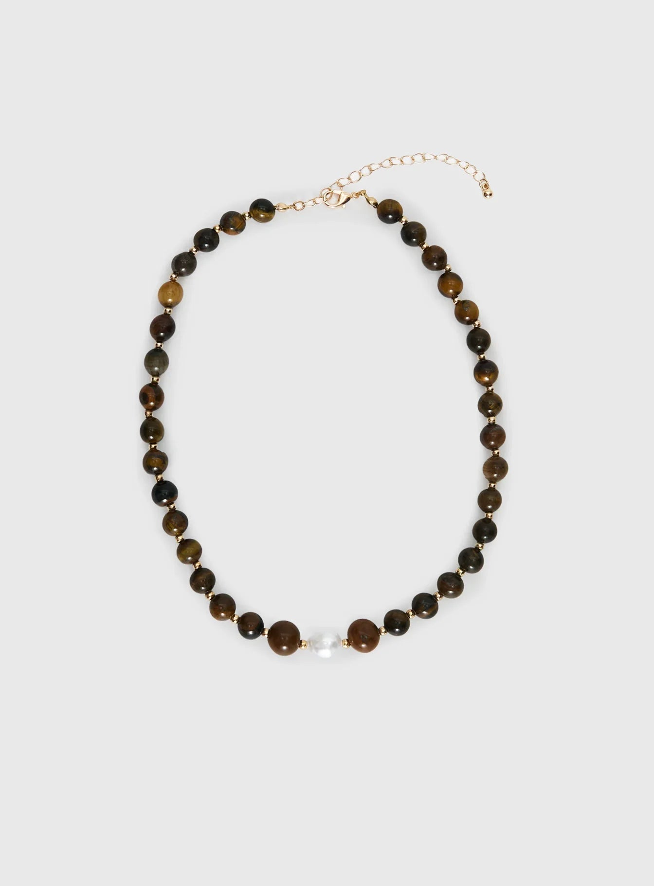 In Your Life Beaded Necklace Brown Pearl