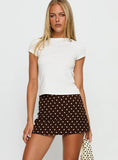 Tejano Mini Skirt Brown Polka Dot