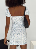 Charvi Mini Dress Blue Floral