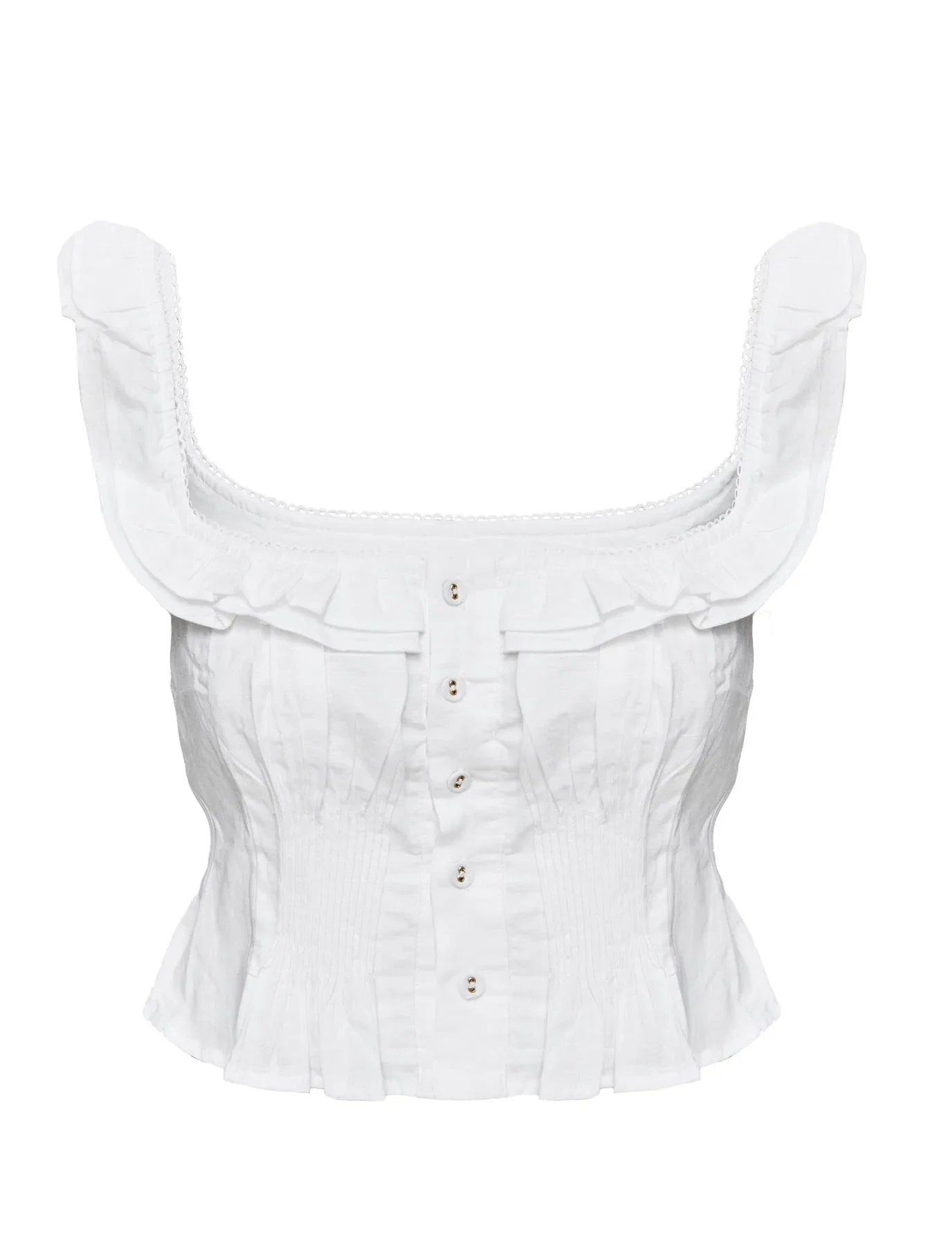 Isadoria Frill Top White Curve