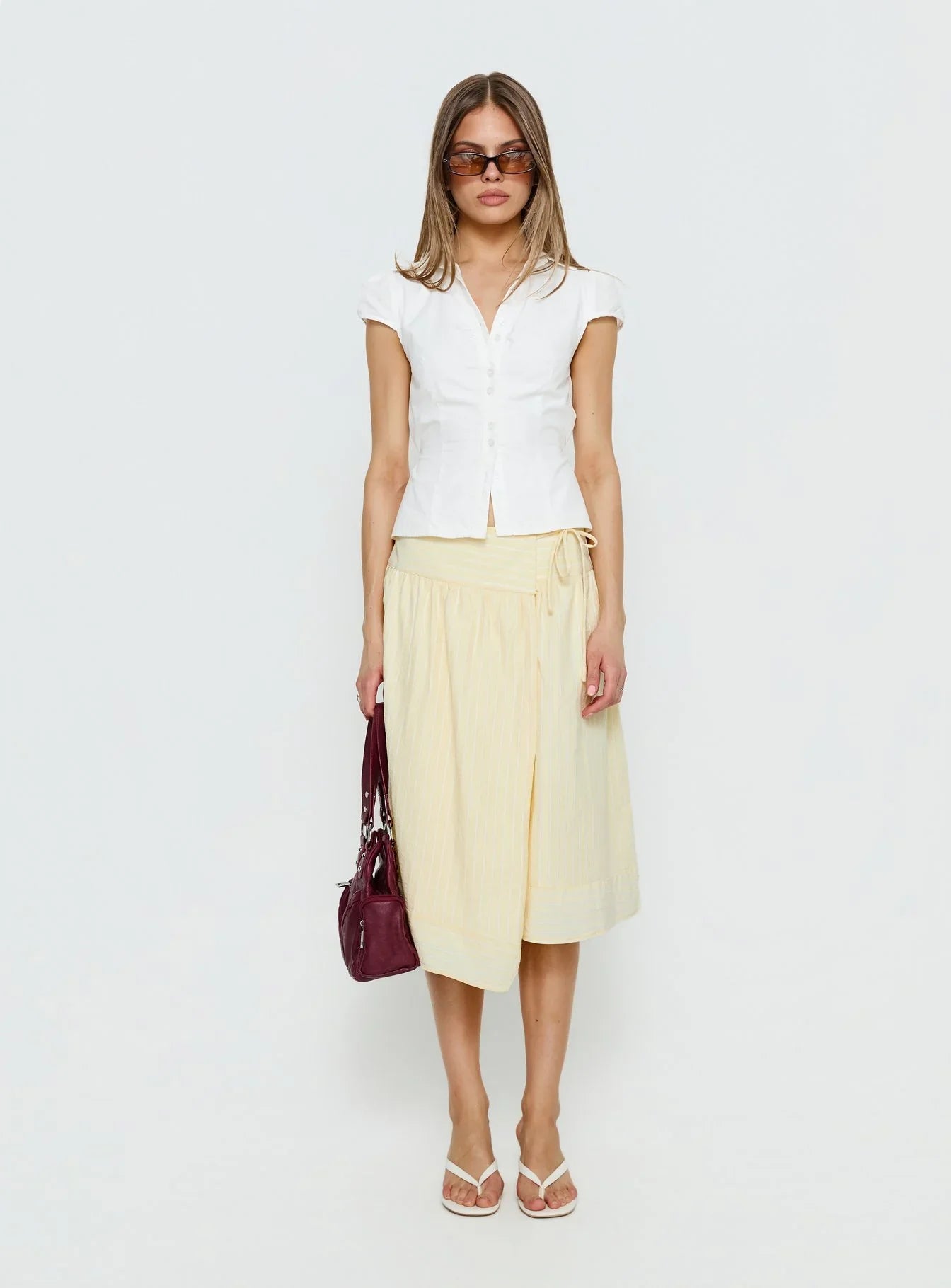 Sunney Wrap Midi Skirt Yellow