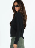 Ferry Zip Front Sweater Black Lower Impact