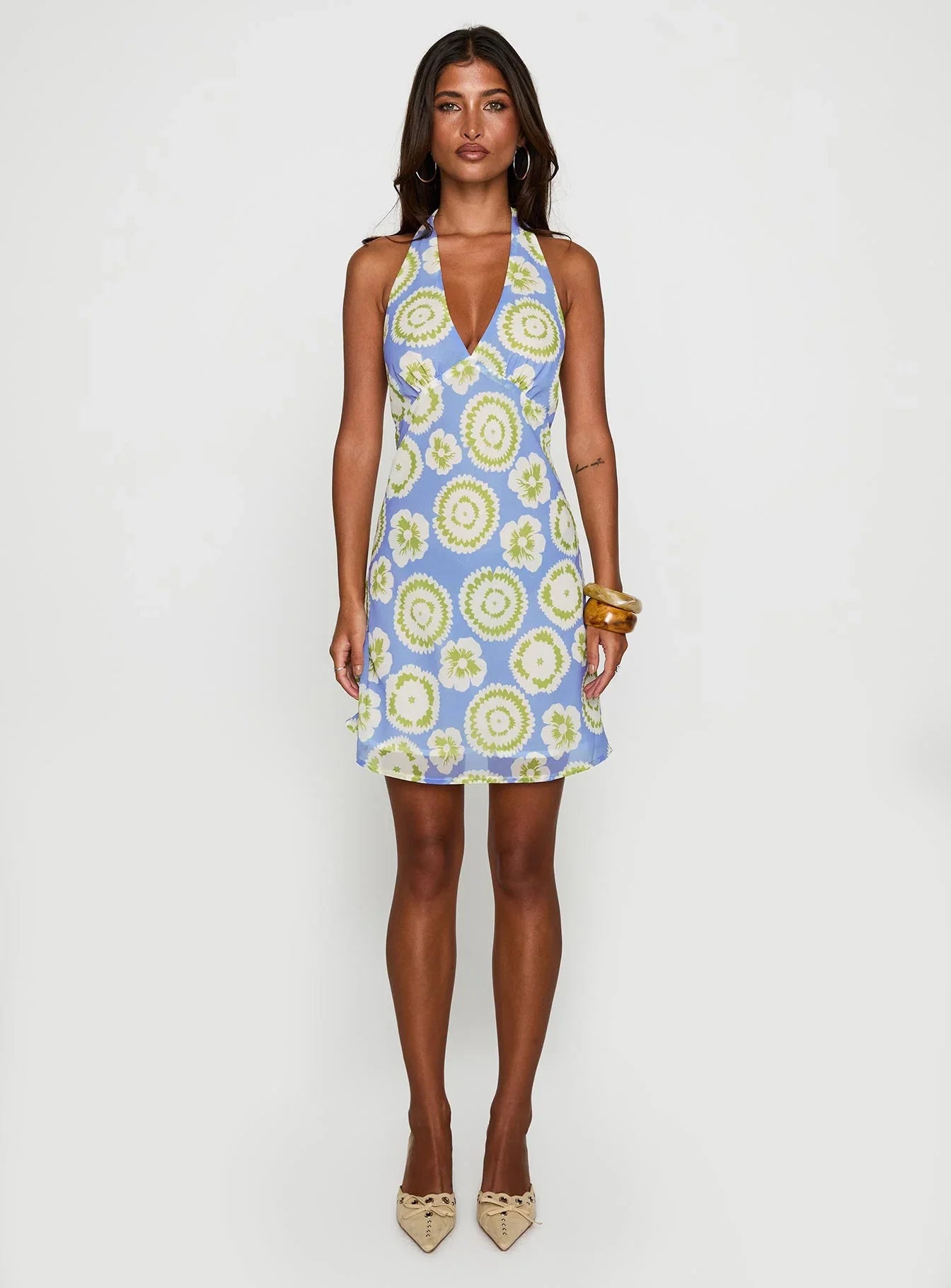 Neelia Mini Dress Blue Yellow
