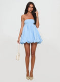 Ismene Bubble Hem Mini Dress Blue