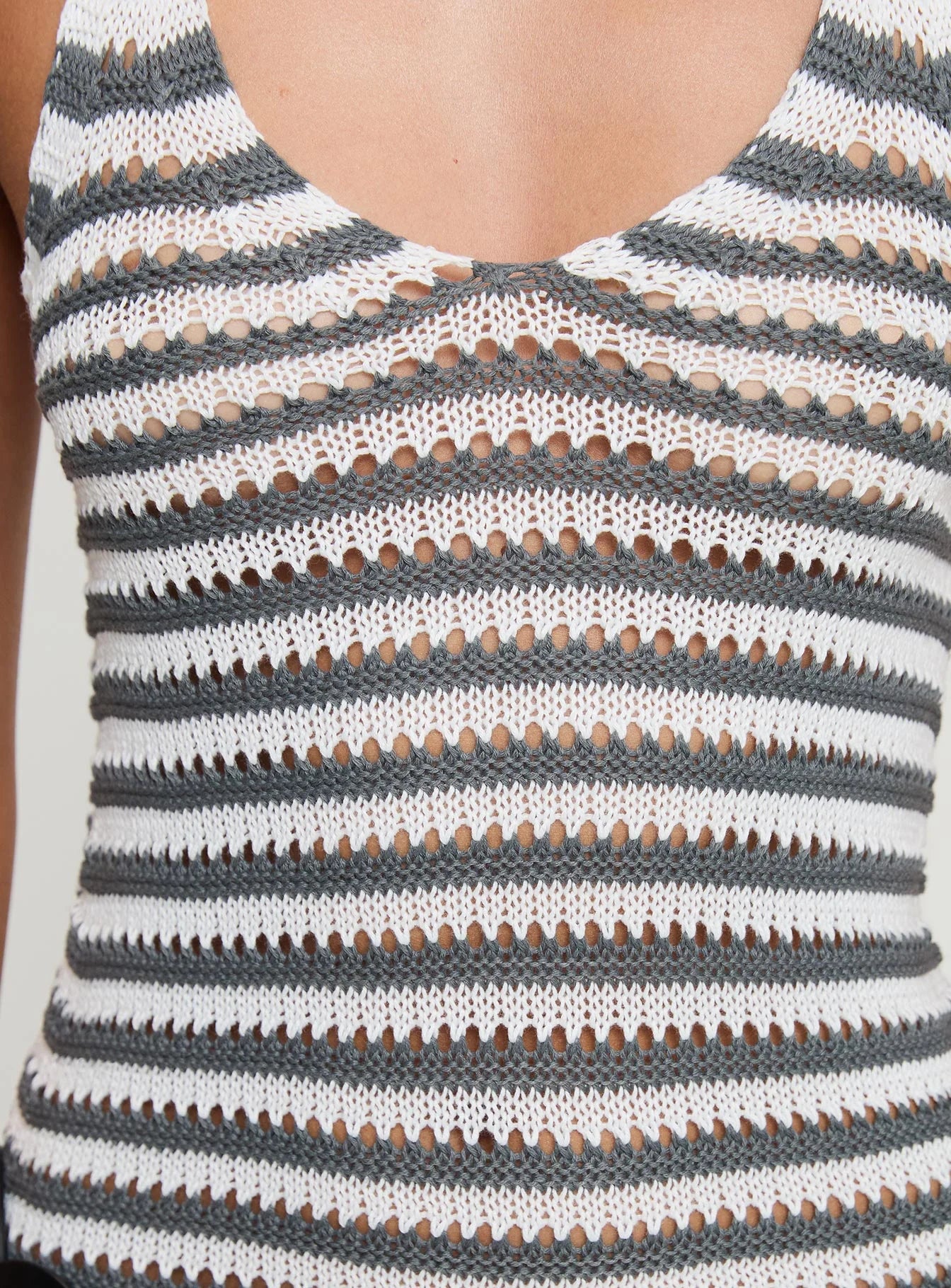 Marino Mini Dress Grey White
