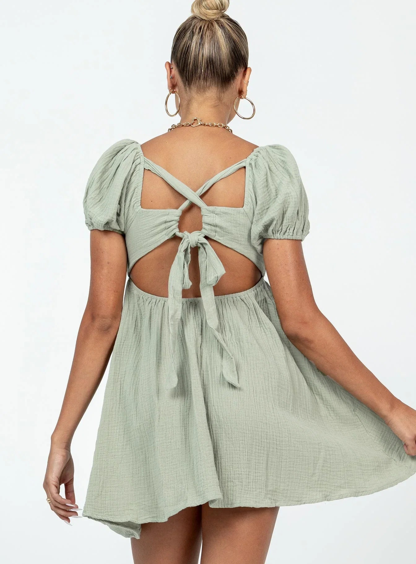 Lets Dance Mini Dress Sage