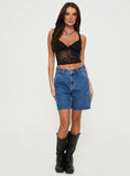 Wandella Lace Tank Black