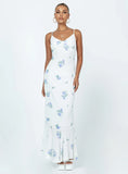Sing Along Maxi Dress White Blue