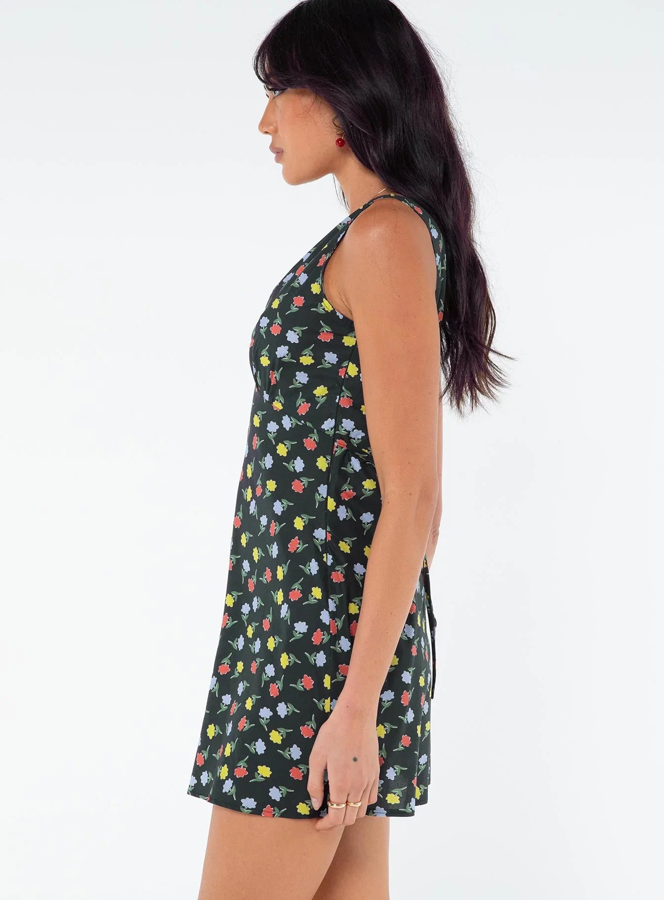 Nellie Mini Dress Black Multi Floral